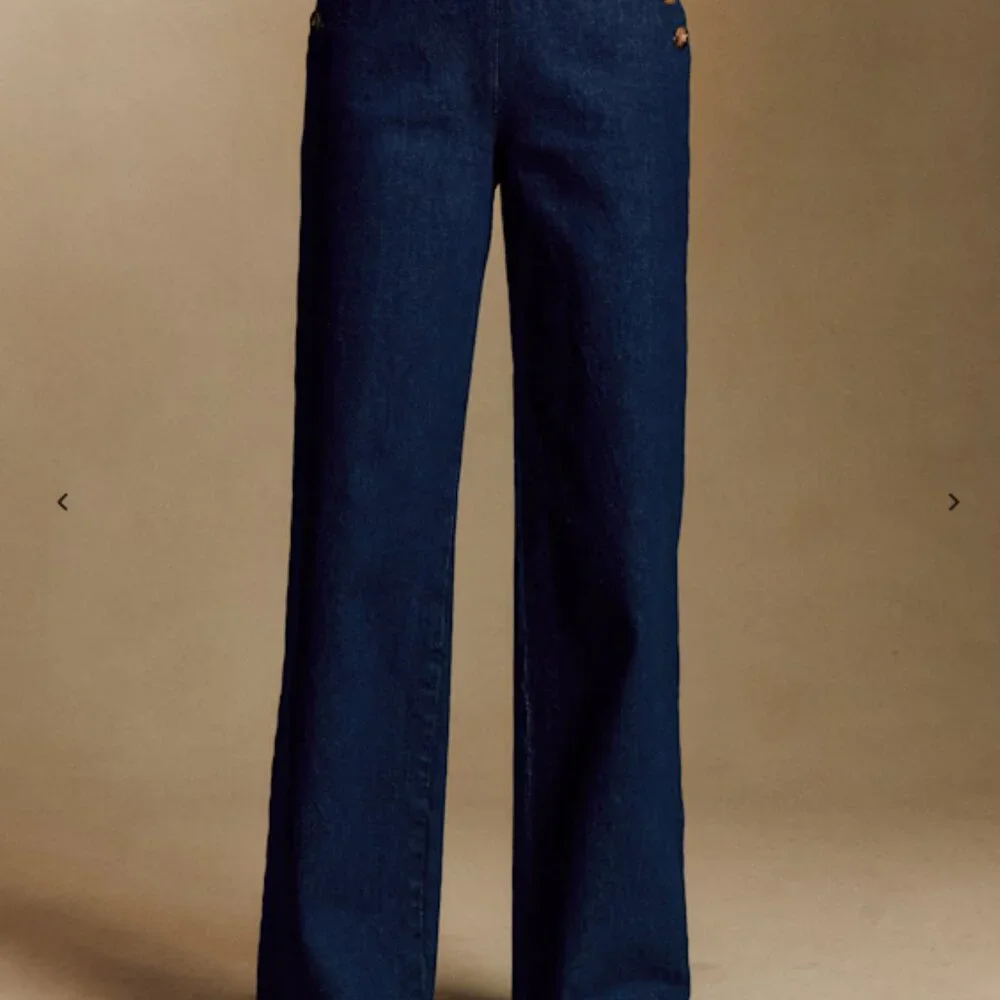 Sézane Marino High-Waist Bridge Trousers – Organic Cotton Denim | Size 36 - Picture 5 of 13